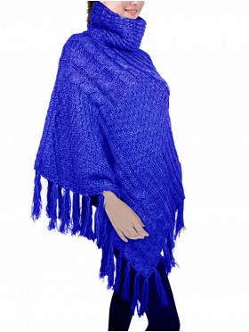 Cowl Neck Cape/Poncho W/Fringes Cowl Neck Cape/Poncho W/Fringes